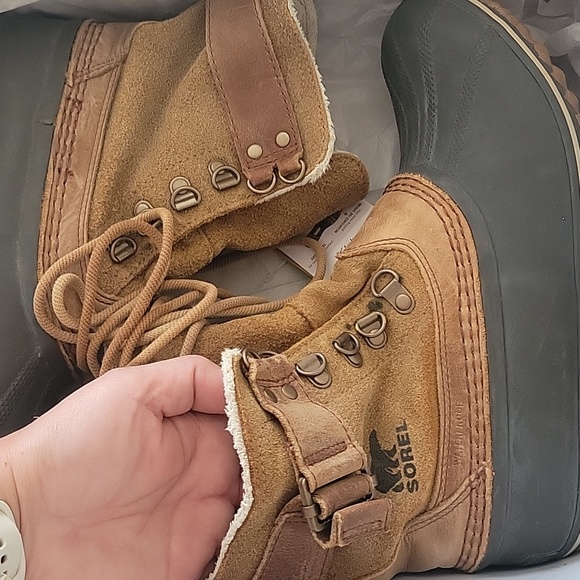 Sorel Shoes - SOREL Brown and Black Leather Duck Boots Winter Rain Boots